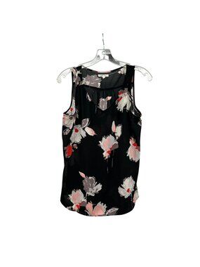Maurices Sheer Floral Top Sleeveless Black/Multi Size Small